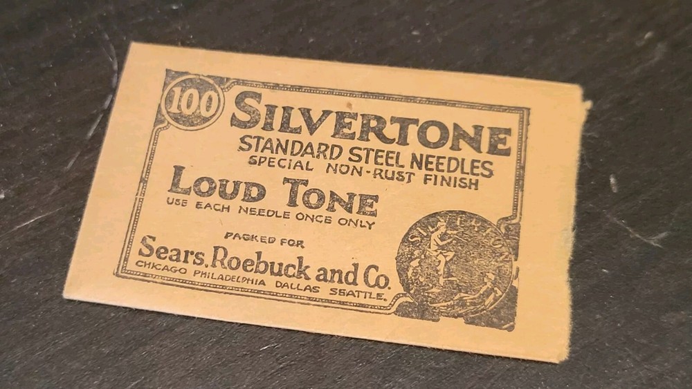 Silvertone Loud Tone Gramophone phonograph needle packet - empty