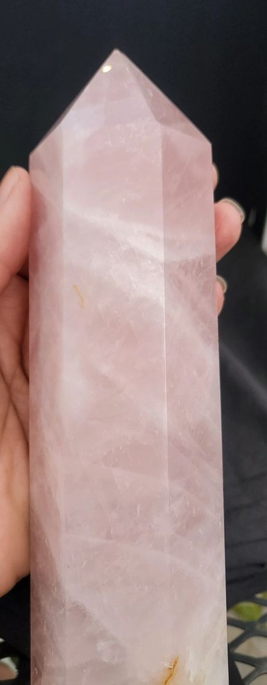 Rose Quartz Point Tower 10" Large