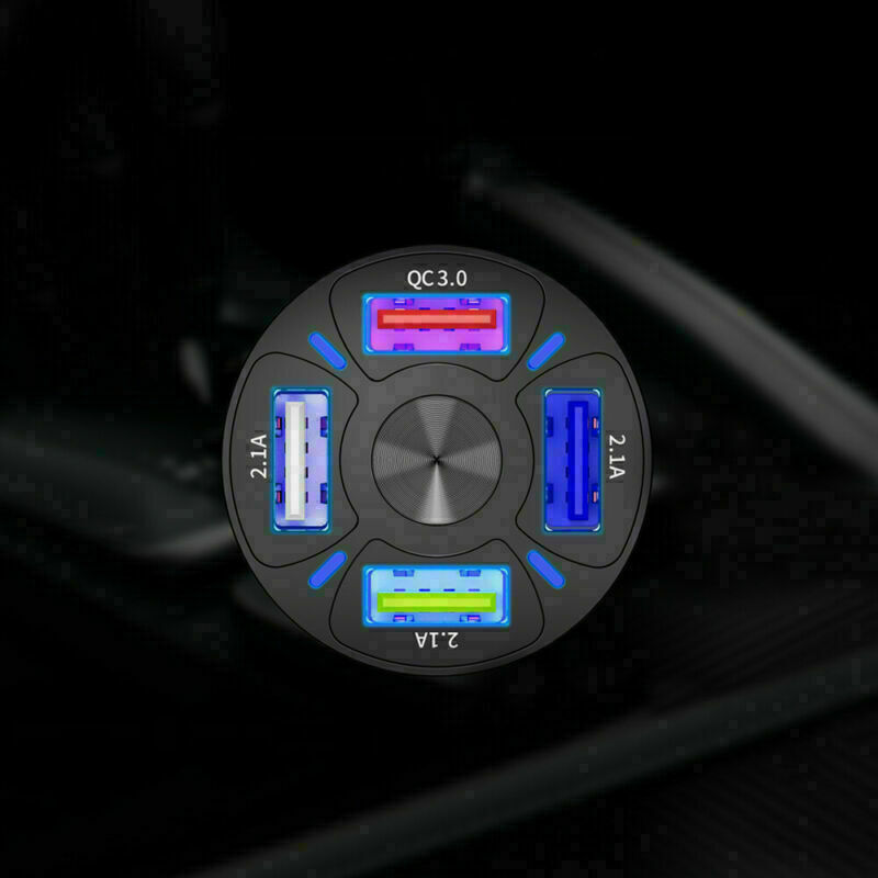 45W 4 Ports USB Car Charge Mini Fast Charging For iPhone/apple Charger Adapter