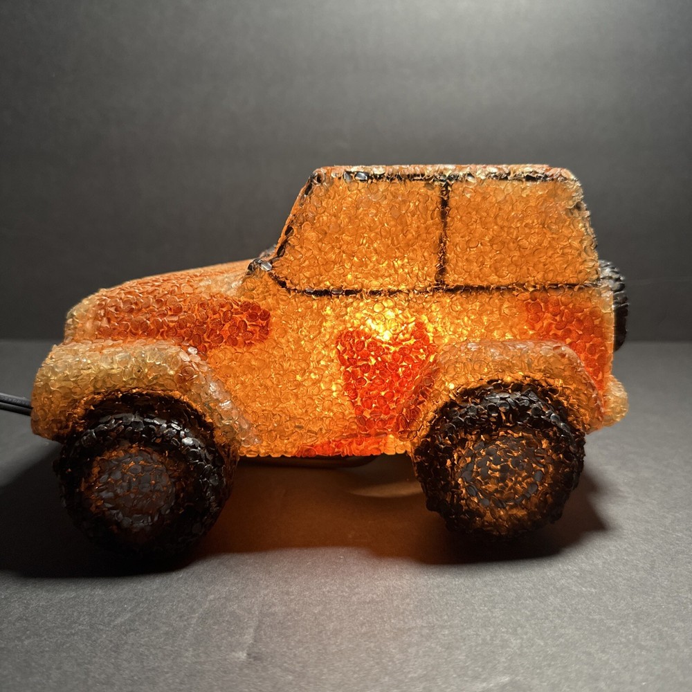 Melted Popcorn Plastic Jeep Night Light or Desk Lamp EUC