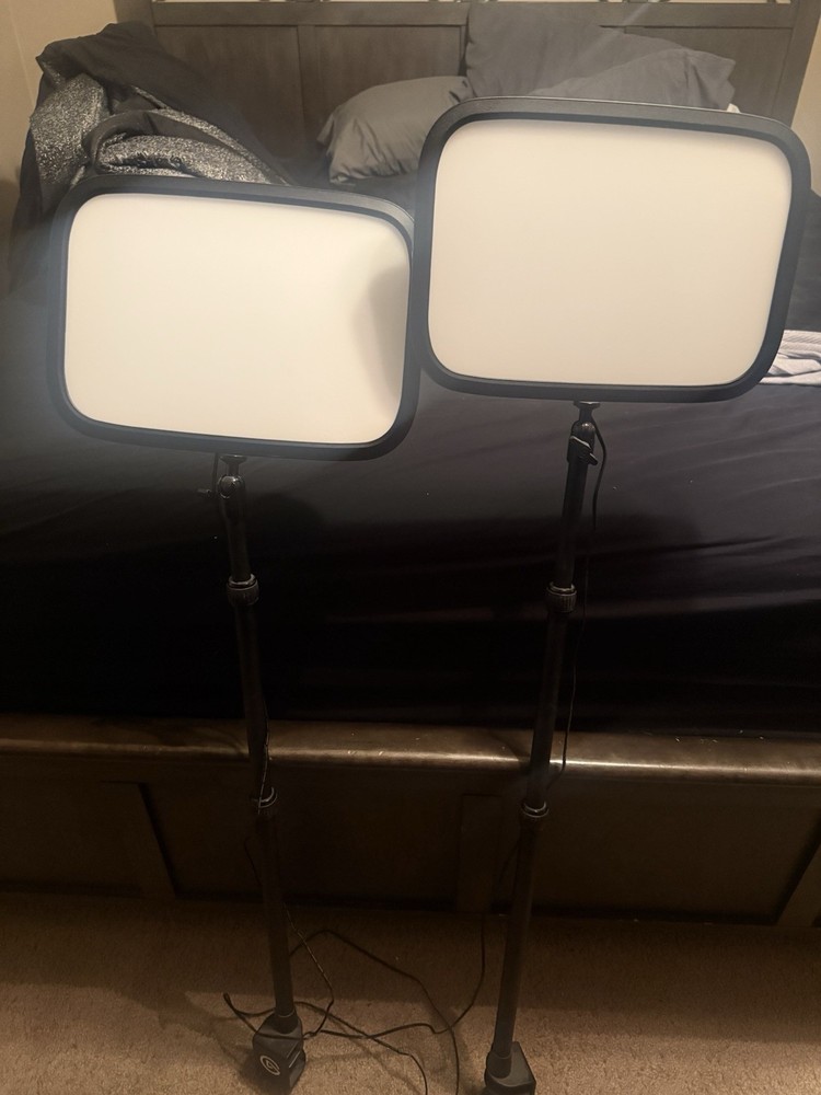 Pair of LED Continuous Studio Lighting Units White Light