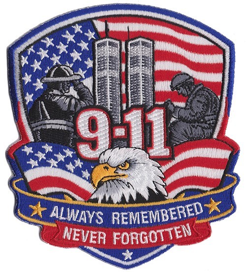 9-11 Eagle Design D Never Forgotten Fire Patch .