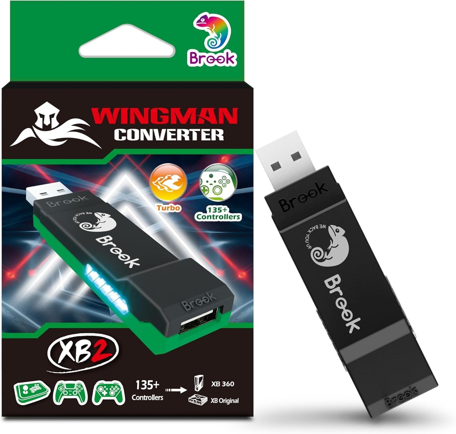 Brook Wingman XB 2 Converter for XB Retro Consoles, PC, 135+ controllers Ver2026