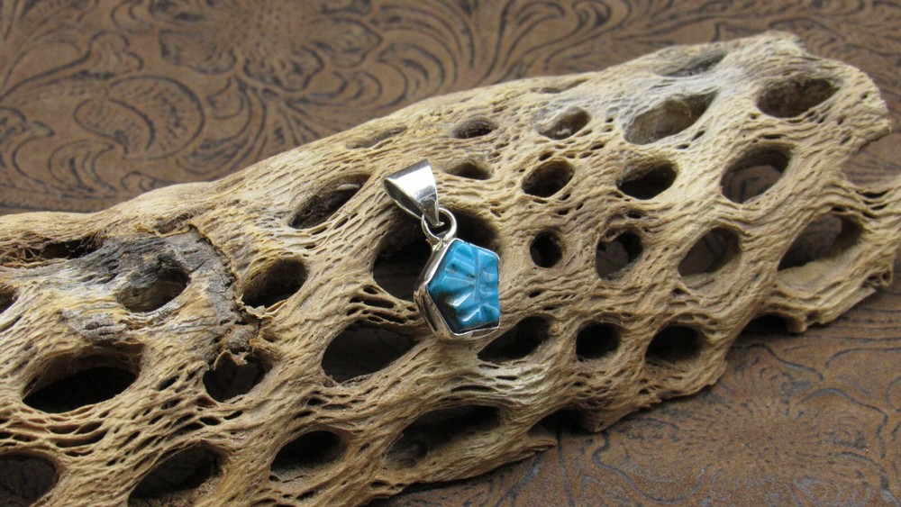*Turquoise Geometric Shape Sterling Silver Pendant