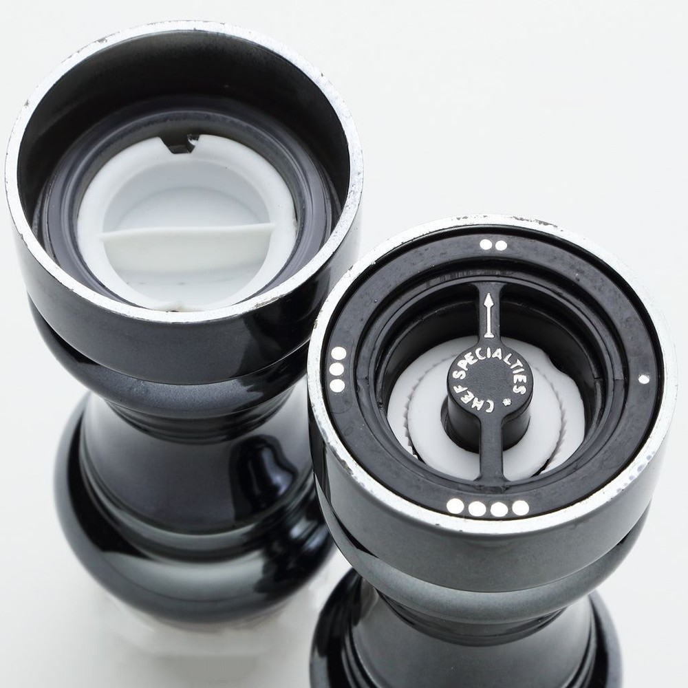 4.25" Midnight Chrome Pepper Mill & Shaker Set