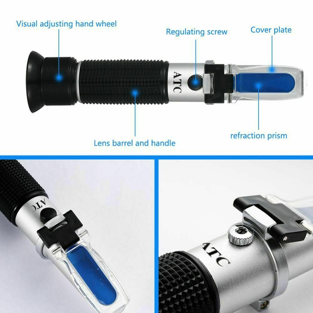 Hangheld Alcohol Refractometer 0~40% Brix 0~25% Alcohol Wine Grape Refractometer