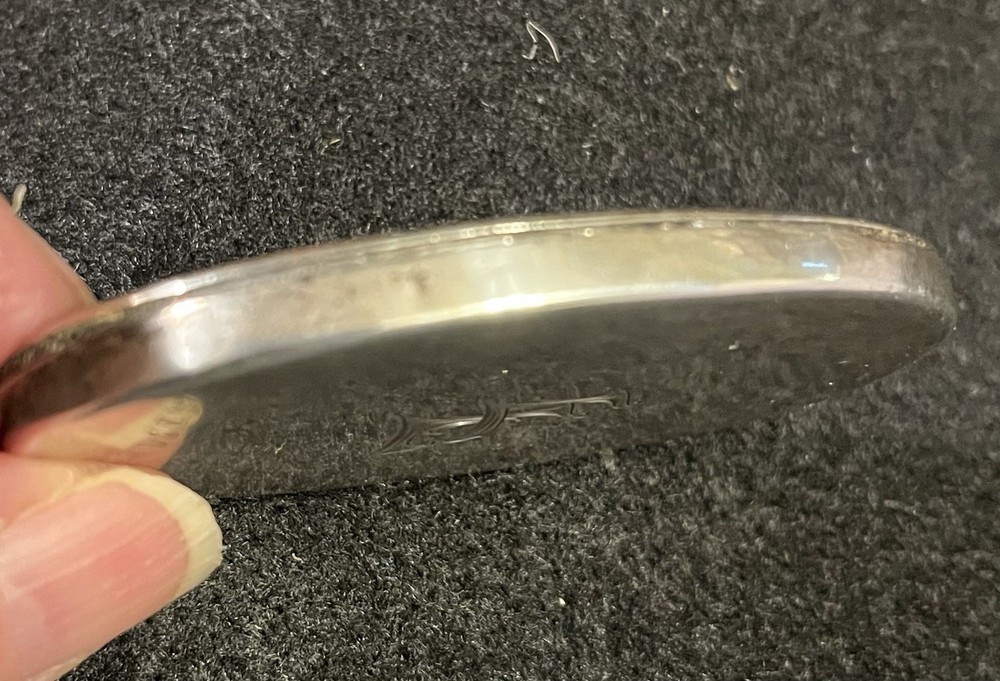 875 Silver , Pocket Picture Frame..many marks Silver Side..Tiny Dent On Face