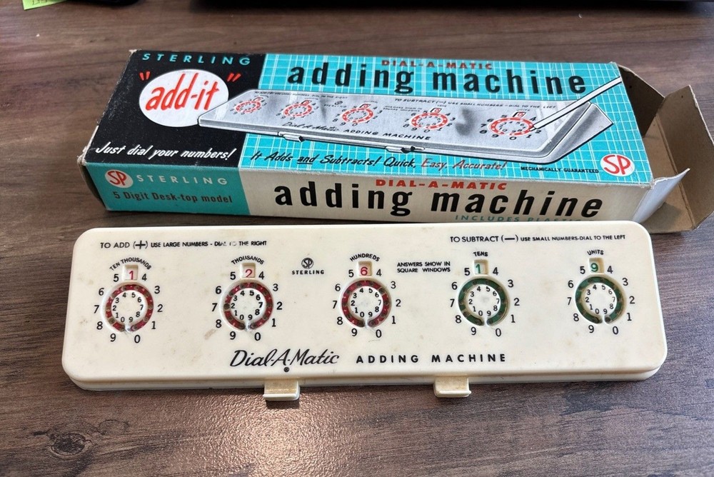 VTG Sterling Dial-A-Matic “add- It” Mechanical Adding Machine #567 Missing Pick