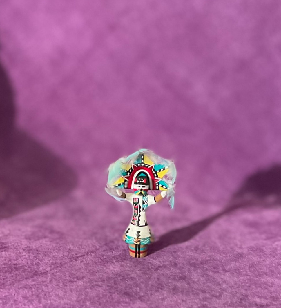 MINIATURE-KACHINA-APACHE GAAN DANCER-NATIVE AMERICAN-TINY FINE DETAILS-1.75"
