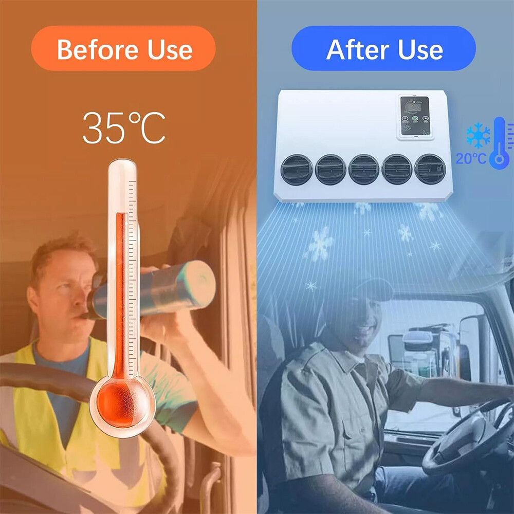 12V 12000BTU Truck Cab Air Conditioner Split A/C For Semi Trucks RV Caravan Vans