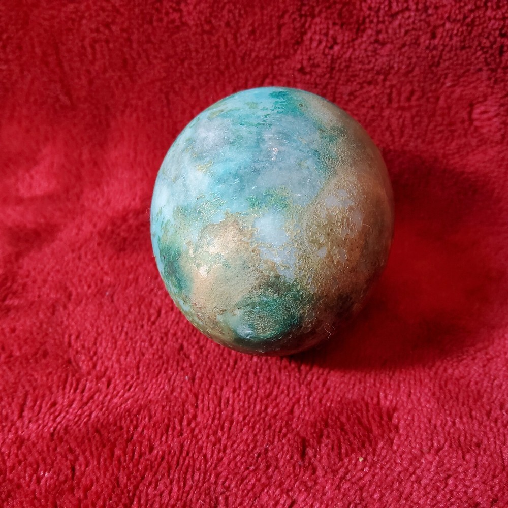 Vintage Green Blue Granite Marble Stone Egg