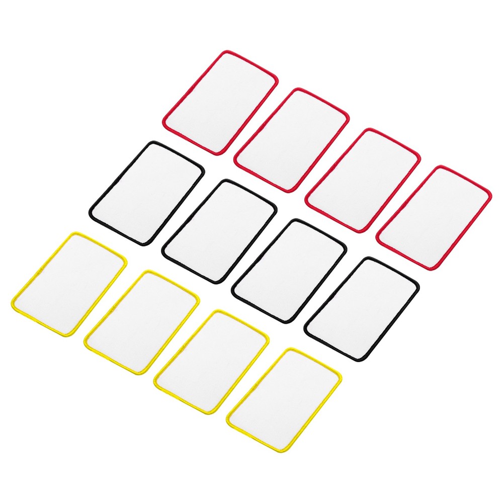 30pcs Sublimation Patch Blank Rectangle White with Black/Red/Yellow Border