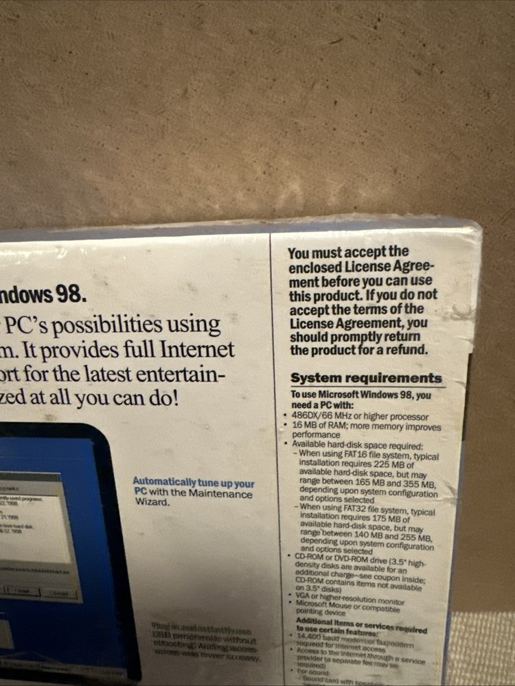 Microsoft Windows 98 New Version (Sealed Retail Box) - First Edition READ