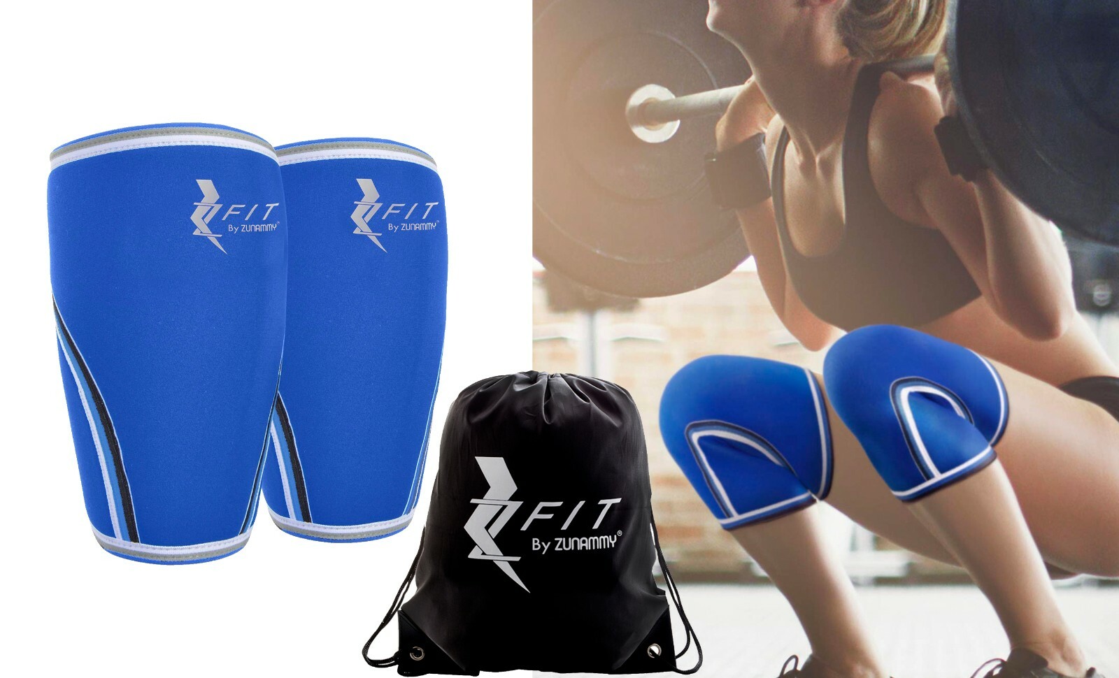 Zfit Neoprene Compression Knee Sleeve Weightlifting, Injury Recovery
