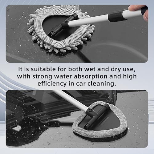Car Windshield Cleaner, Microfiber Vehicles Window Cleaning Tool with Triangle
