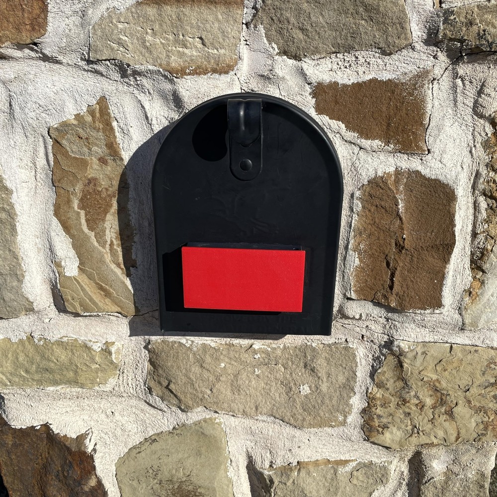 Solid Red Mailbox Flag Front Mount Left or Right Opening Solution 4.02 x 2.27...