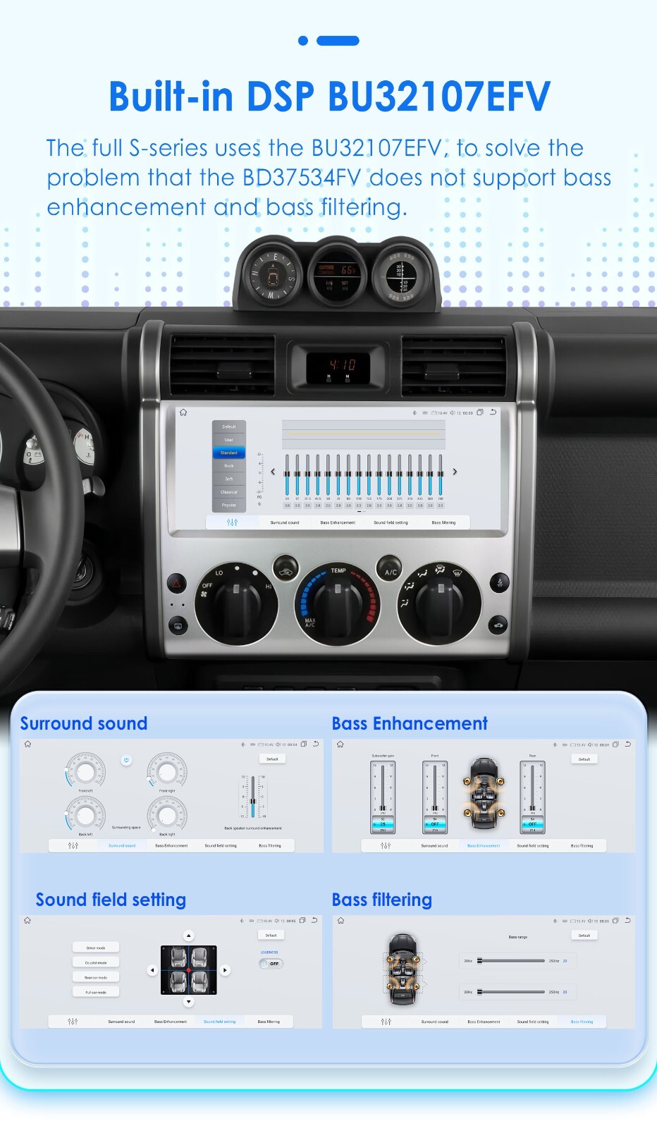 Plug&Play Android 12.3 inch Car Stereo Radio for Toyota FJ CRUISER GPS Carplay