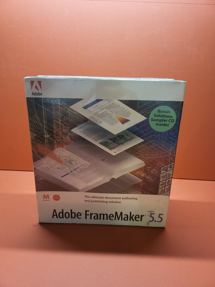 Rare Adobe FrameMaker 5.5 for Mac ~ Sealed ~ Not for Export w Bonus Sampler CD