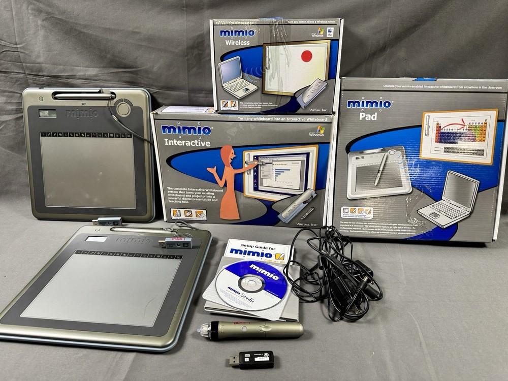 Mimio Bundle - Pads, Wireless Transmitters, Pens, Software, Etc - Not Tested