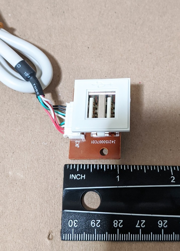 NEW Front Panel USB 2 Port PCB Board Connector for Computer PC Case w/ Clip