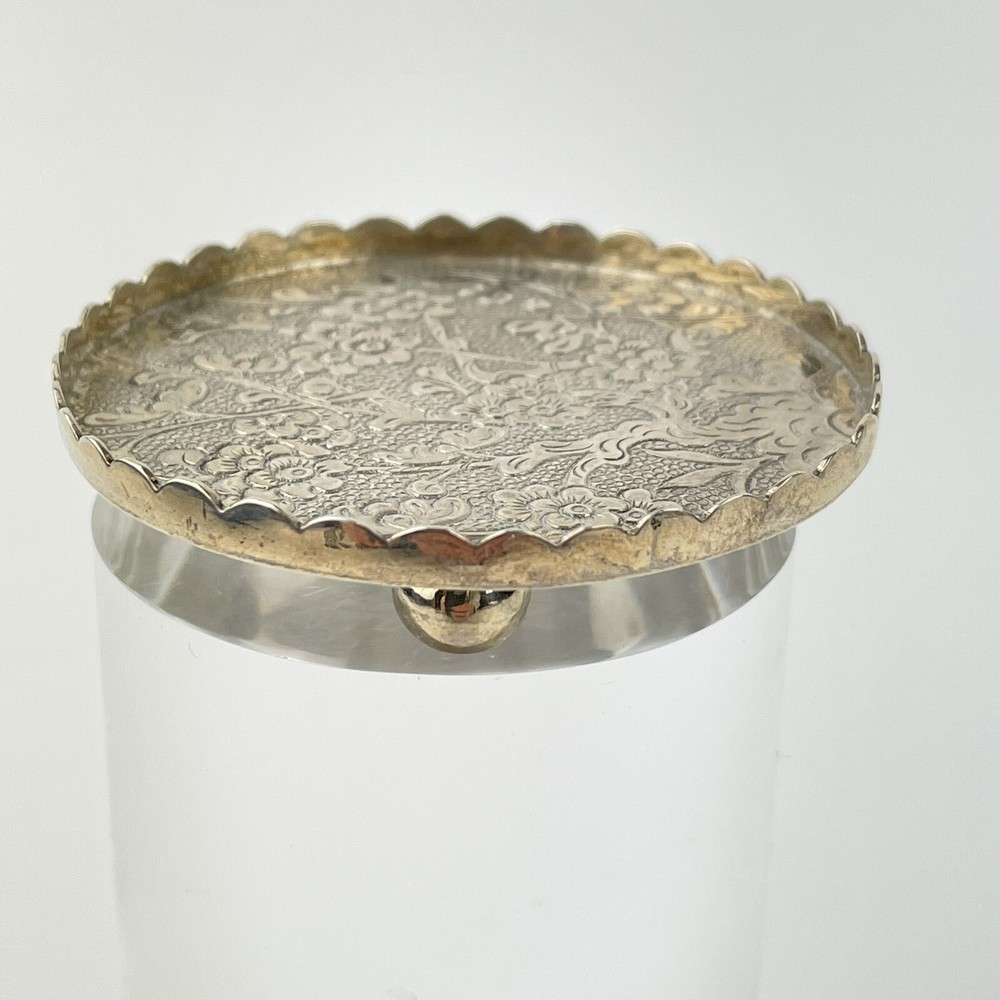Antique Chinese Export Solid Silver Possibly Wing Chun Miniature Footed Tray