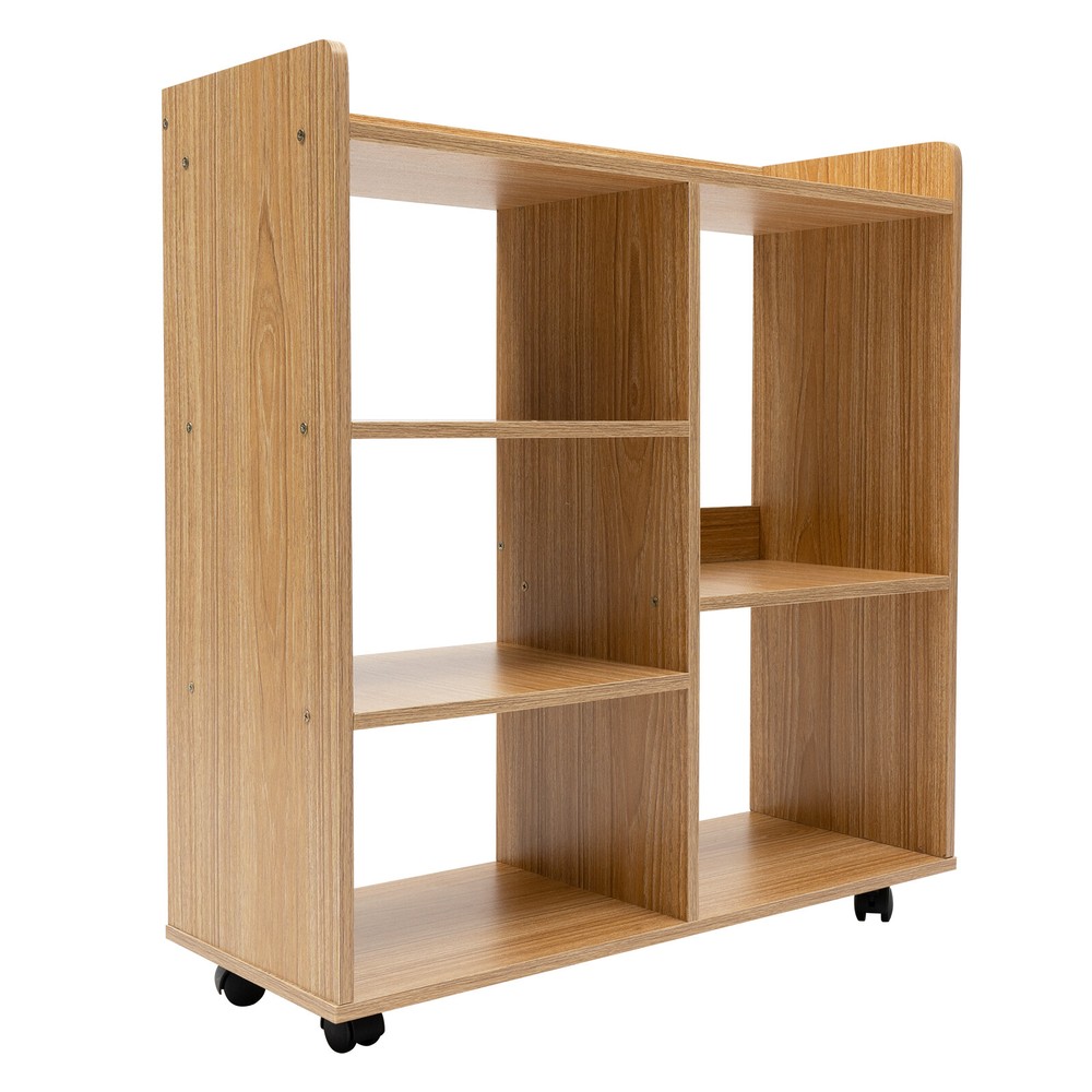 Filing Cabinet, Storage Shelf, Mobile Printer Stand Rubberwood