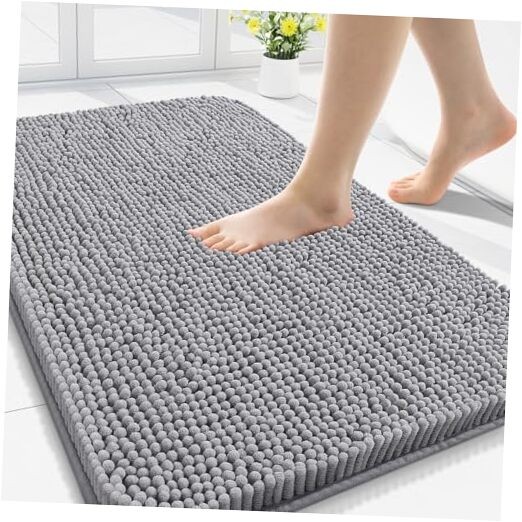 Bathroom Rugs 30x20, Extra Soft Absorbent Shaggy 30" x 20" Rectangular Grey
