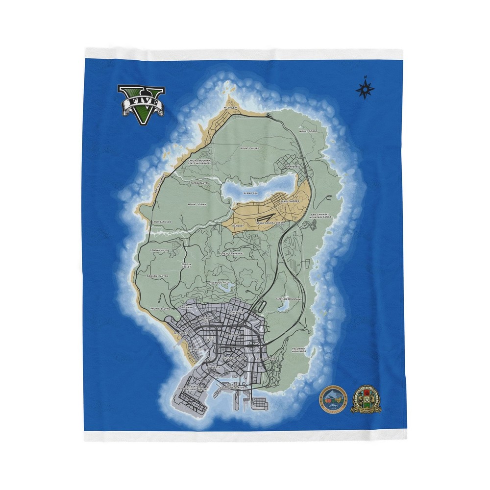GTA 5 Roadmap Labels Map Island Blanket
