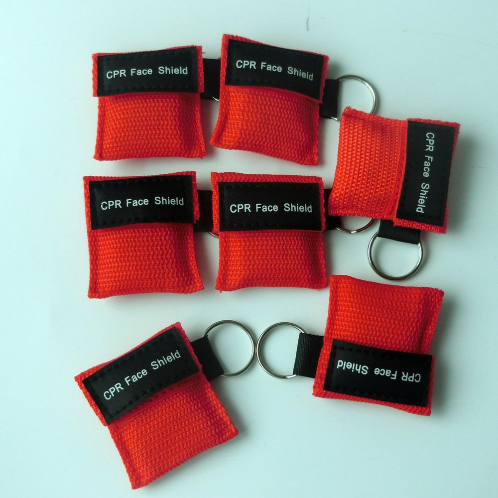 CPR Mask Keychain Safty Emergency Face Shield First Aid Rescue Bag