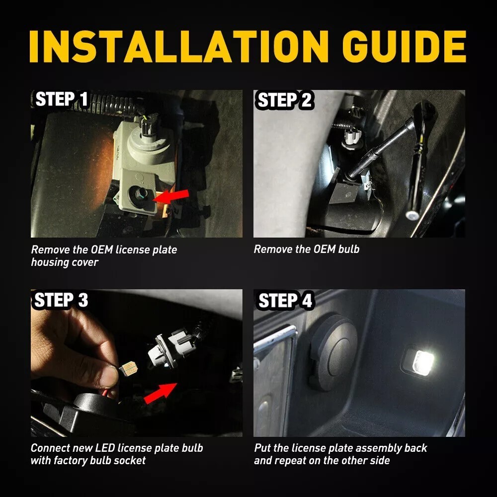 2 PCS LED License Plate Light For Chevy Silverado GMC Sierra Canyon 6000K White