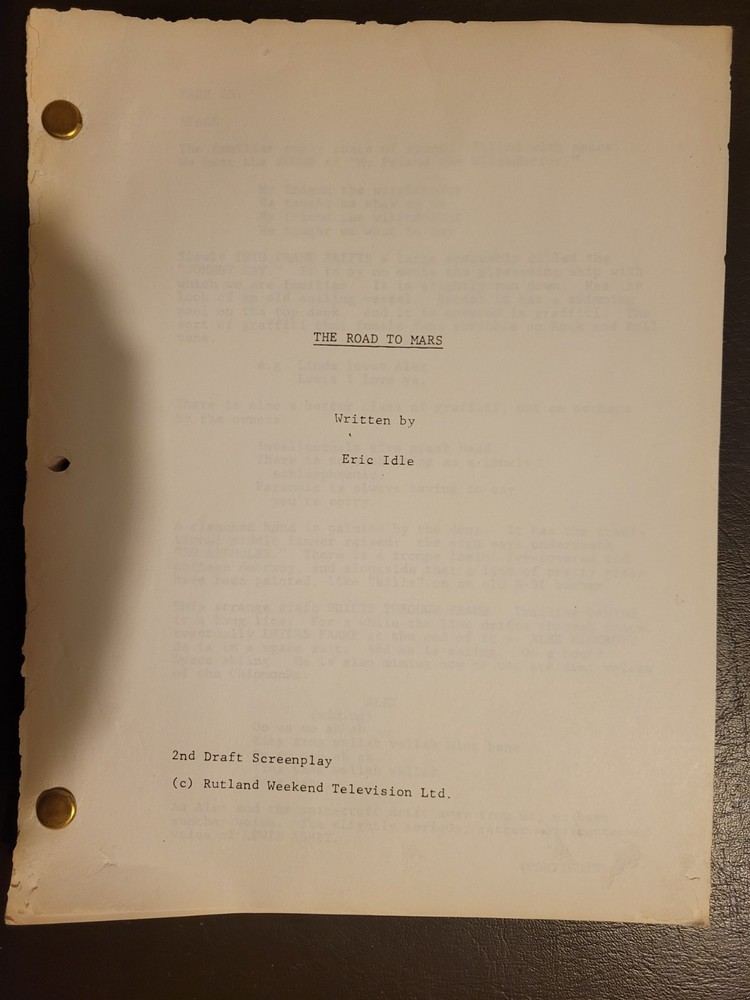 Rare Eric Idle THE ROAD TO MARS Script | Unproduced 2nd Draft | Monty Python
