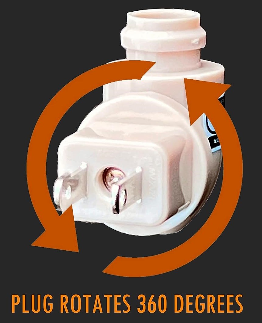 4 White Plug In Night Light On/Off Switch W/Rotating Base - 4 LED Bulbs included