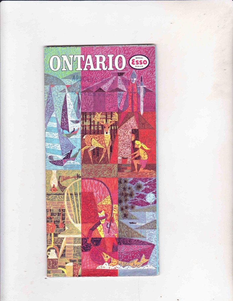 VINTAGE MAP ---- 1962 ESSO----ONTARIO CANADA MAP