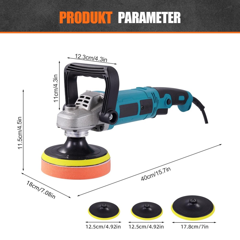 1600W Electric Car Polisher Kit Buffer Sander Variable Speed Polishing Machine