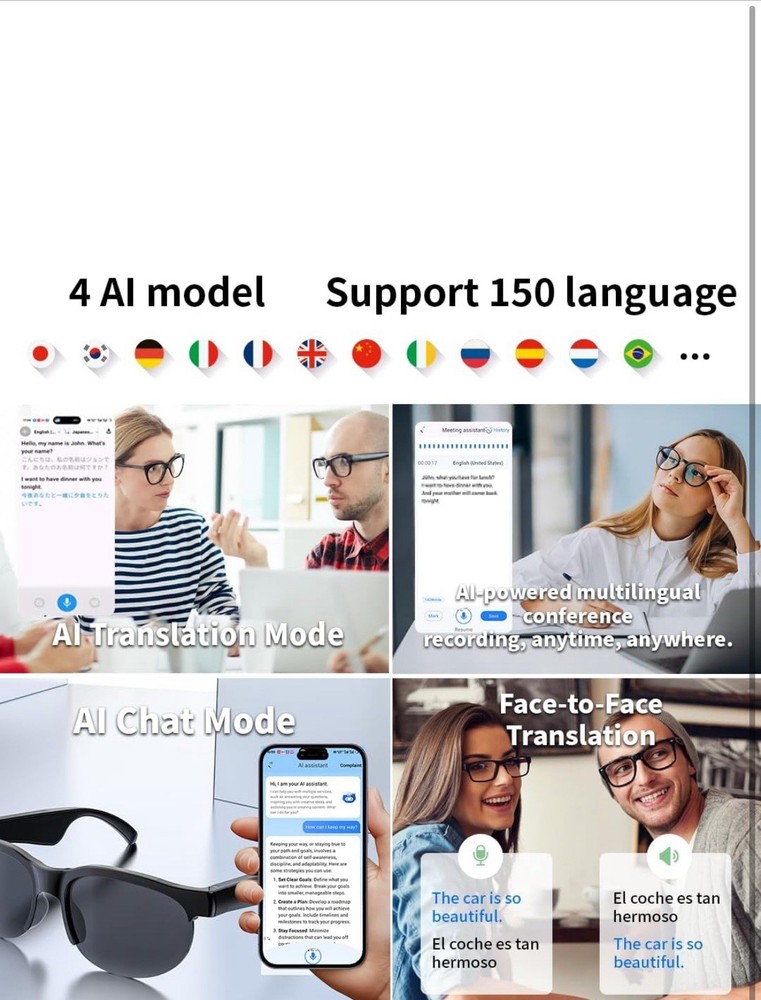 AI Smart Bluetooth Glasses | Hands-Free Call | UV Polarized