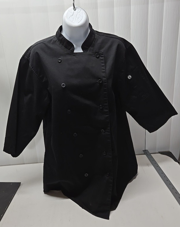 Chef Works Black 3/4 Sleeve Chef Coat Jacket Men's Size XS