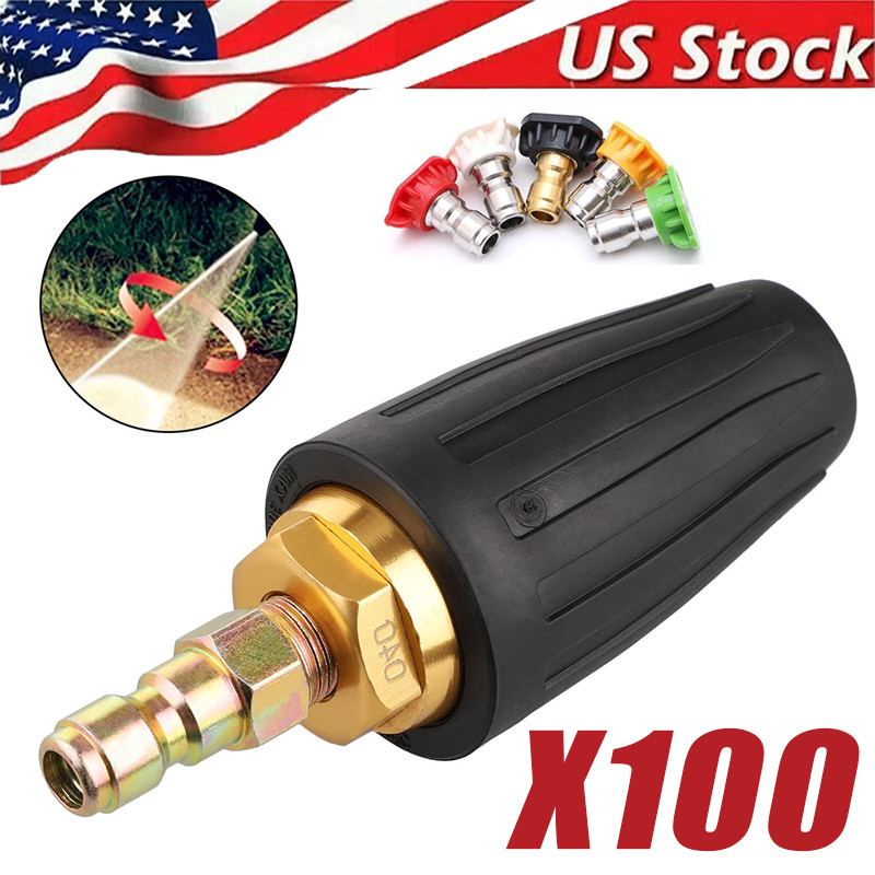 4.0GPM High Pressure Washer Rotating Turbo Nozzle Spray Tip 4000PSI 1/4" Quick