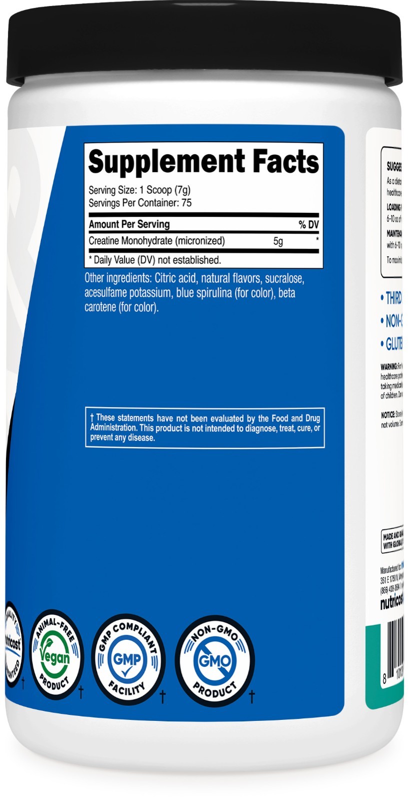 Nutricost Creatine Monohydrate Powder (Coastal Explosion, 500 Gram) - Micronized