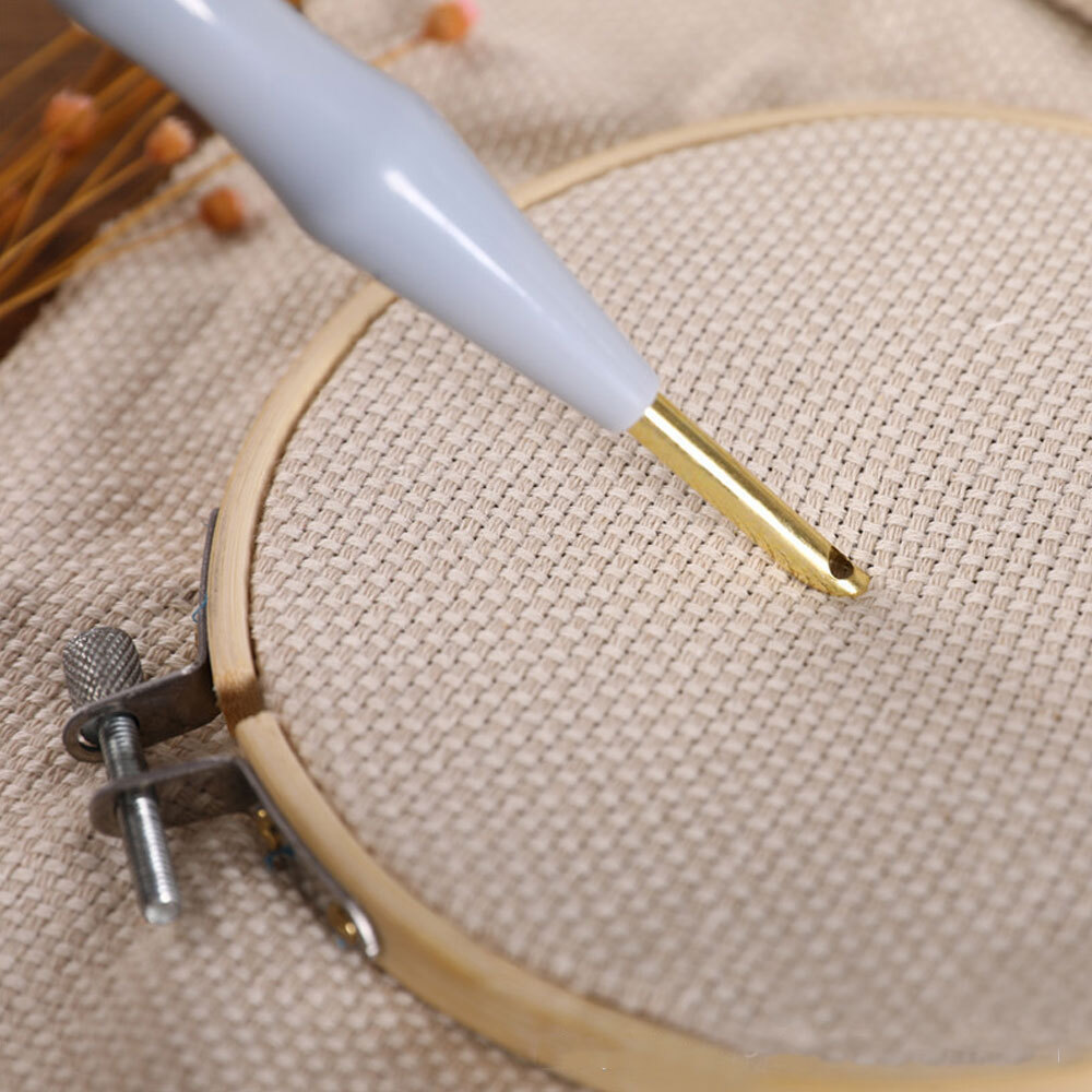 Punch Adjustable Embroidery Needles Pen Knitting Needle Threader Weaving Tool