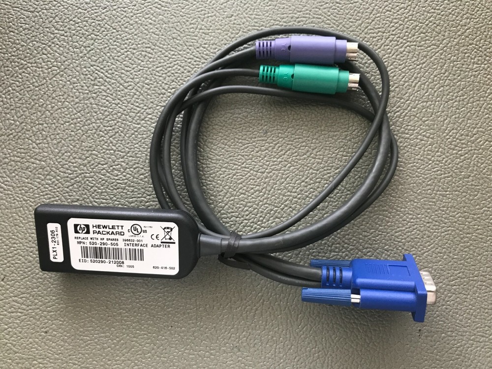 HP 520-290-505 KVM Switch PS2 Interface Console Adapter