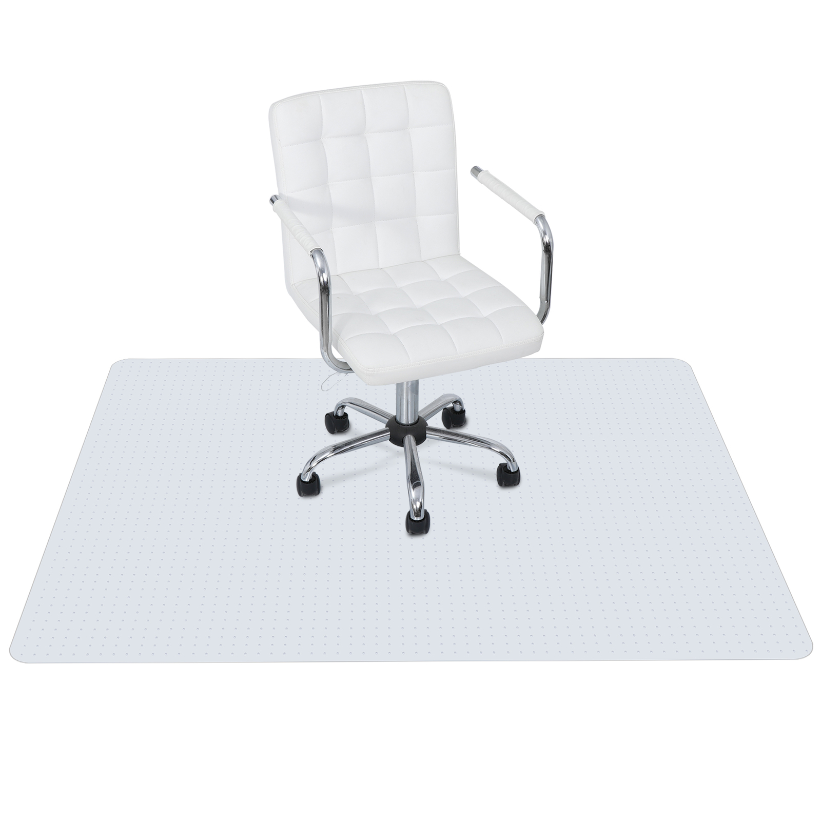 60" PVC Chair Floor Mat Non-slip Texture Desk Solid Floor Protector Carpet