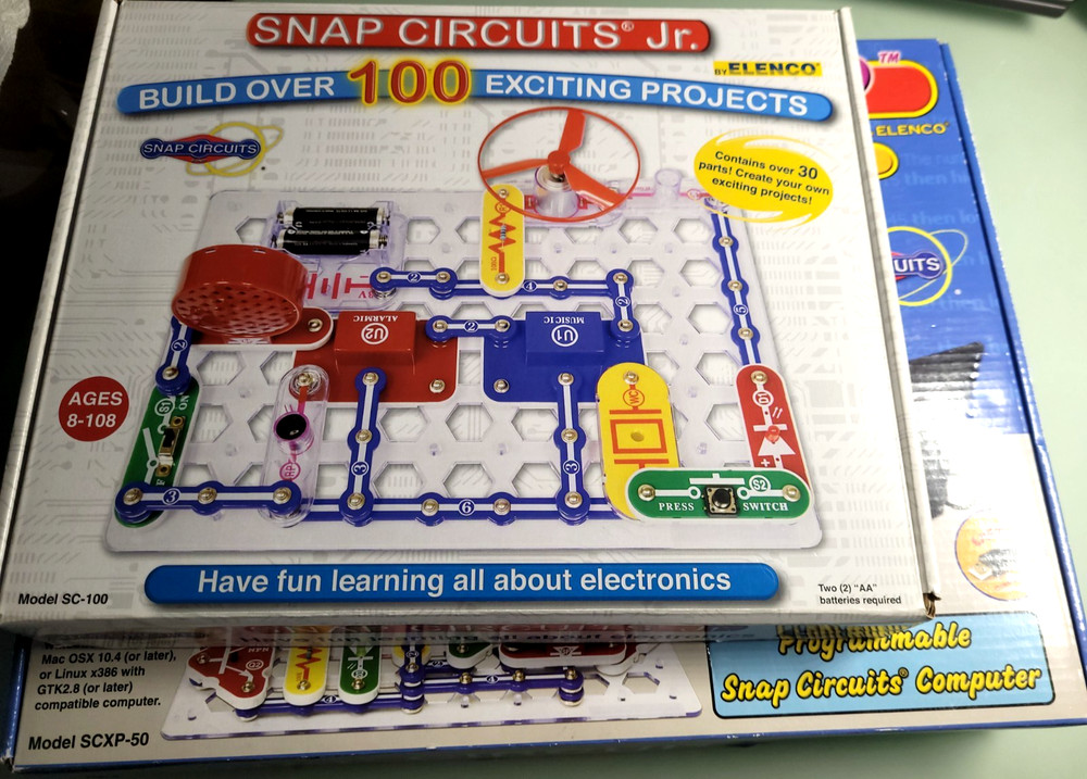 2x Sets Snap Circuits XP 2011 Microcomputer Kit SCXP-50 Elenco New + SC-100 Used