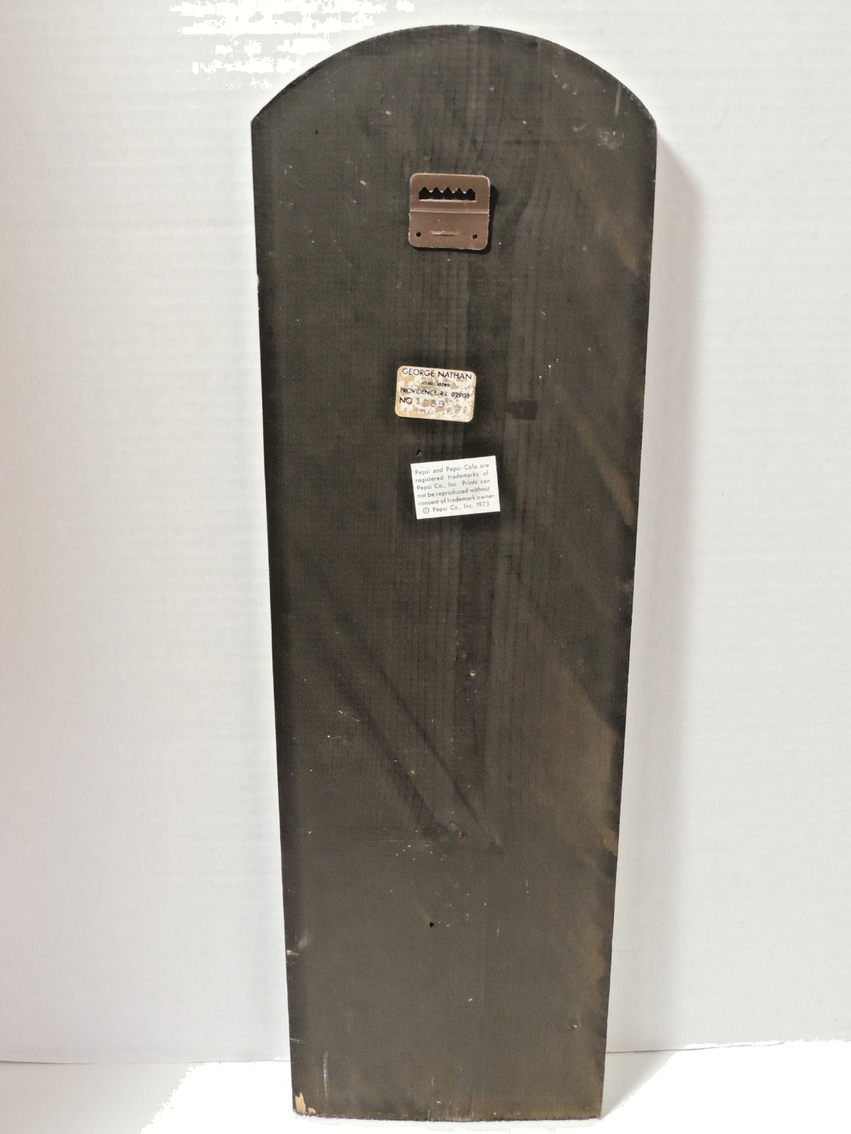 VINTAGE 1973 PEPSI COLA WOODEN ADVERTISING THERMOMETER FANCY LADY in BAR, WORKS!