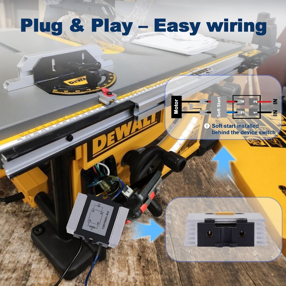 120V 40A Soft Start Module, with Aluminum Block, Soft Start Switch, Soft Star...