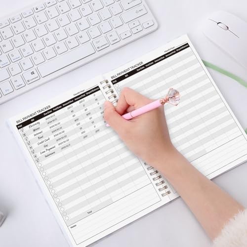 Bill Tracker Notebook, Monthly Bill Payment Checklist, 6" x 8.5", GreenLeaf