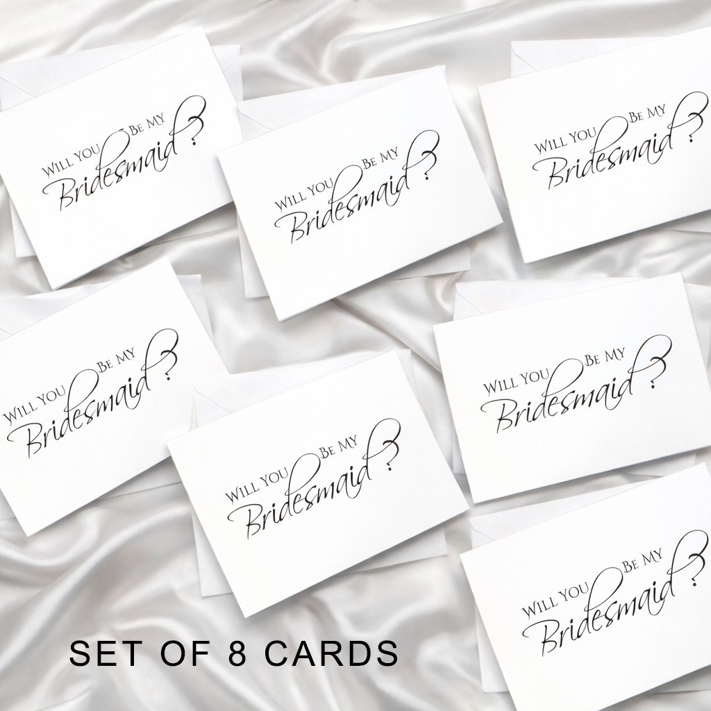Will You Be My Bridesmaid Cards SET OF 8 Proposal Card Wedding Party Ask Script