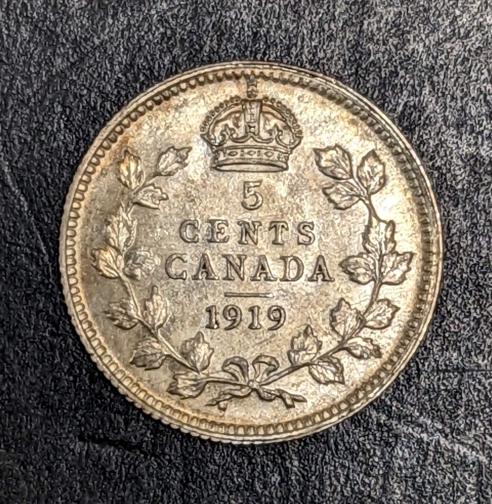 1919 Canada 5 Cent Silver George V