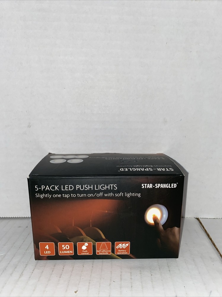 Star-spangled: 5 Pack LED Push Lights, Cool White