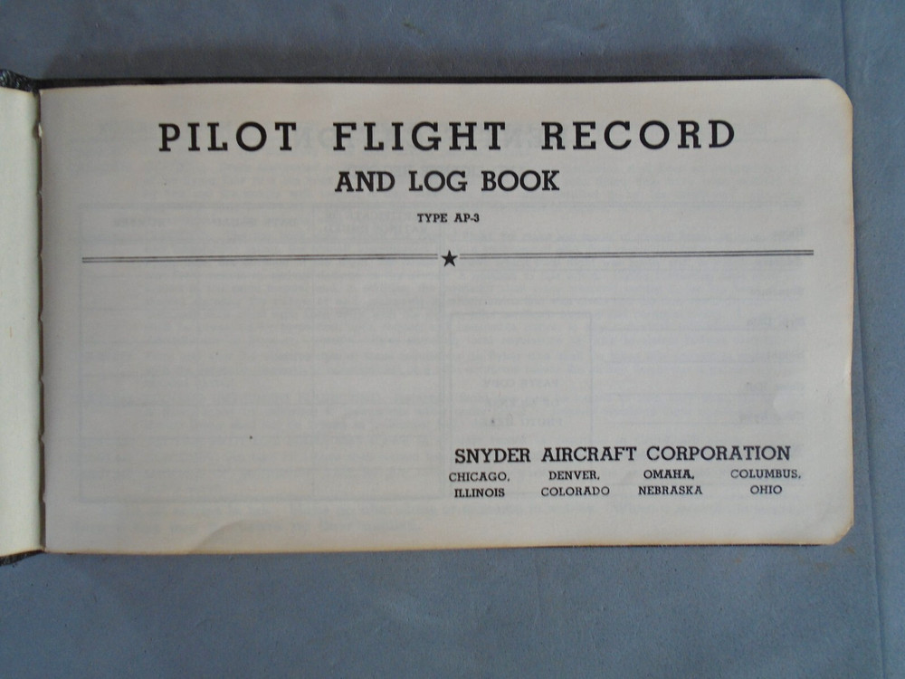Pilot Flight Record, Type AP-3, not used