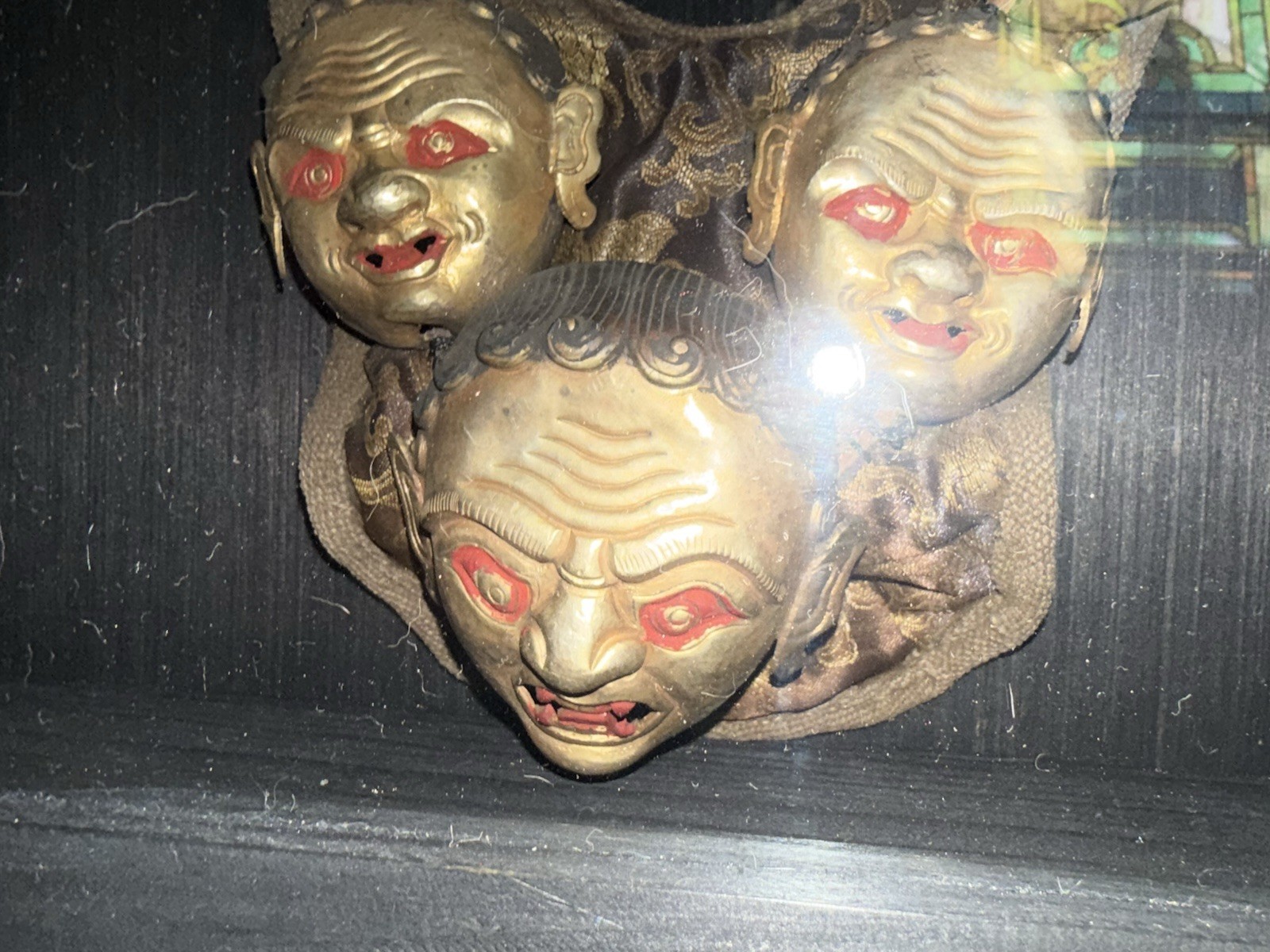 Antique Museum Quality Tibetan Gold Plated Death Head Necklace From Nepal